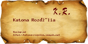 Katona Rozália névjegykártya